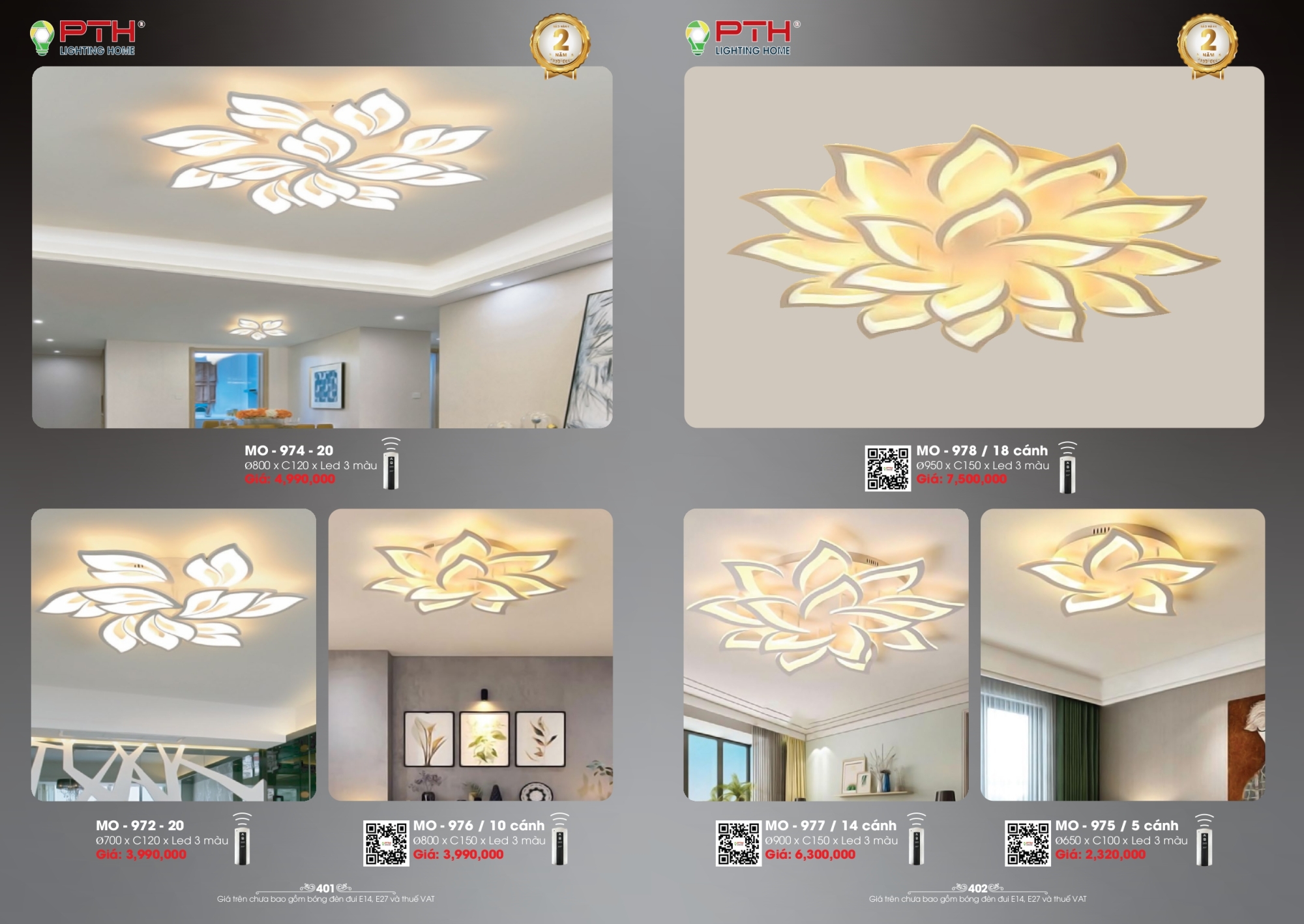 Bảng giá đèn trang trí PTH Lighting Home 2026